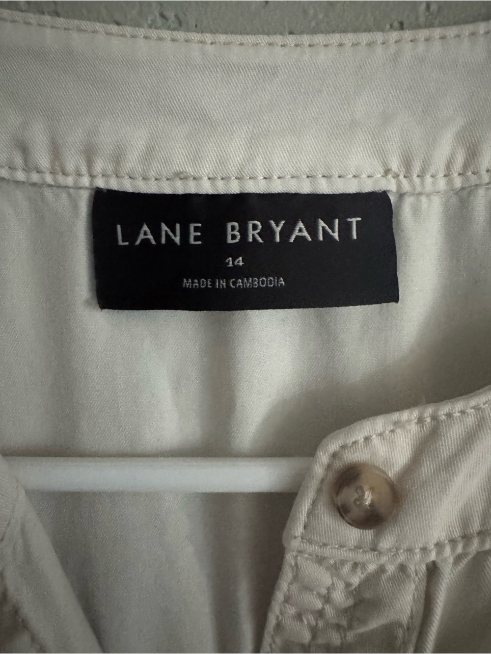 Lane Bryant Sleeveless Button Front Tiered Swing Dress Ivory Size 14 - Picture 4 of 7